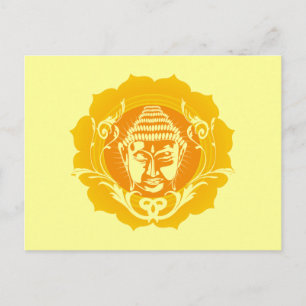 Oranje en gele boeddha briefkaart