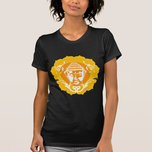 Oranje en gele boeddha t-shirt (Voorkant)