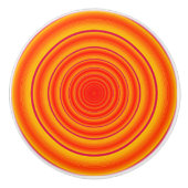 Oranje en gele cirkels keramische knop (Voorkant)