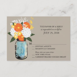 Oranje en gele citrusbloesem Mason Jar | RSVP Kaartje