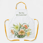 Oranje en gele Daglelies Bloemen Botanische Print Schort (Voorkant)