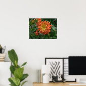 ORANJE EN GELE DAHLIA POSTER (Thuiskantoor)