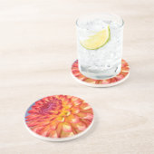 Oranje en gele dahlia zandsteen onderzetter (Zijkant)