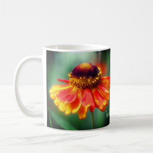 Oranje en gele Daisy Flower op maat Koffiemok (Links)