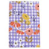 Oranje en gele Doodle Flower Medium Gift Bag Cadeauzakje (Voorkant)