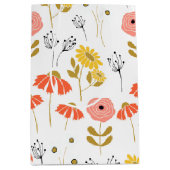 Oranje en gele Doodle Flower Medium Gift Bag Medium Cadeauzakje (Voorkant)