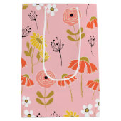 Oranje en gele doogbloem medium cadeauzakje (Achterkant)