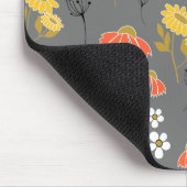 Oranje en gele drijvende bloemen muismat (Hoek)