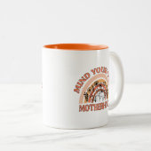Oranje en gele geest je eigen moederschap tweekleurige koffiemok (Voorkant rechts)