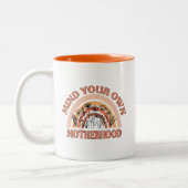 Oranje en gele geest je eigen moederschap tweekleurige koffiemok (Links)
