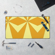 Oranje en gele geometrische bureaumatten