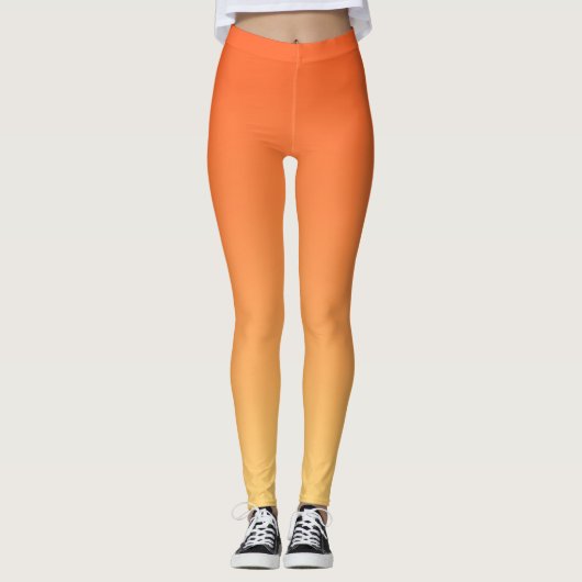 Oranje en gele gradiëntachtergrond leggings (Voorkant)