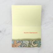 Oranje en gele Hawaiian Happy Birthday Kaart (Binnen)
