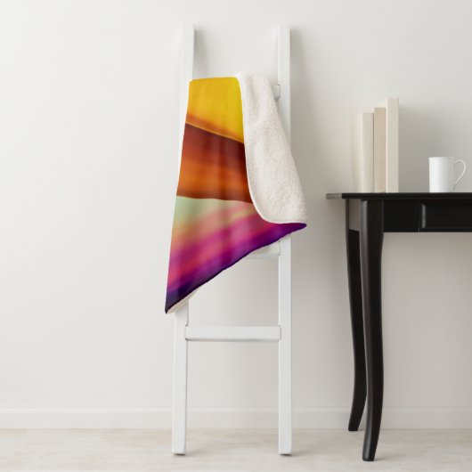 Oranje en gele Heart Sherpa Blanket Sherpa Deken (In situ)