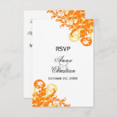 Oranje en gele herfst bruiloft RSVP kaarten (Voorkant / Achterkant)