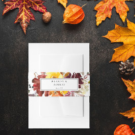 Oranje en gele Herfst Floral 5 Uitnodigingen Wikkel