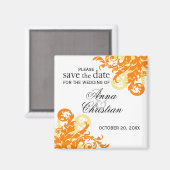 Oranje en gele herfst sparen de datum magneet (Voorkant / Achterkant)