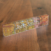 Oranje en gele Herfst Trees herfst Fotografie Naambordje (Zijkant)