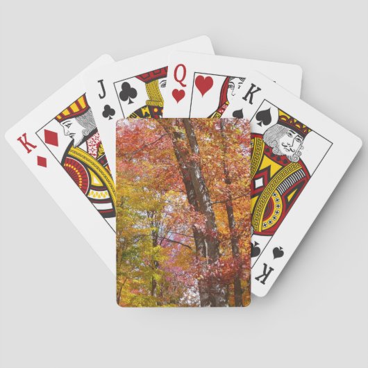 Oranje en gele Herfst Trees herfst Fotografie Speelkaarten (Achterkant)