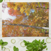 Oranje en gele Herfst Trees herfst Fotografie Theedoek (Gevouwen)