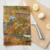 Oranje en gele Herfst Trees herfst Fotografie Theedoek (Quarter Fold)