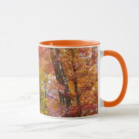 Oranje en Gele Herfstbomen Herfst Fotografie Mok (Rechts)