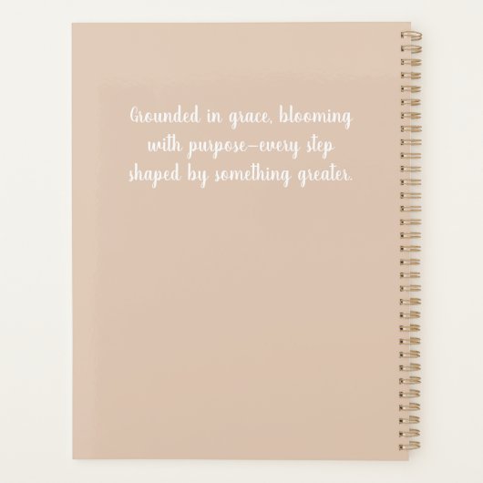 Oranje en gele kamillebloemen op rustiek hout planner (Achterkant)