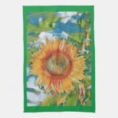 Oranje en gele keuken van zonnebloemen theedoek (Verticaal)