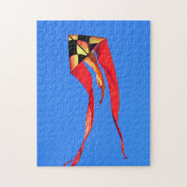 Oranje en gele kite Jigzaag Puzzle Legpuzzel
