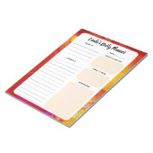 Oranje en gele marmer-laptop met dagelijkse taken notitieblok (Schuin)