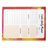 Oranje en gele marmer-laptop met dagelijkse taken notitieblok (Voorkant)