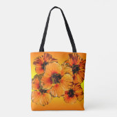 Oranje en gele nasturiën tote bag (Achterkant)