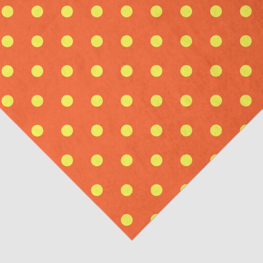 Oranje en gele pokadots tissuepapier (Detail)
