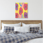 Oranje en gele Retro Funk Abstracte Art Prints (Insitu (Slaapkamer))