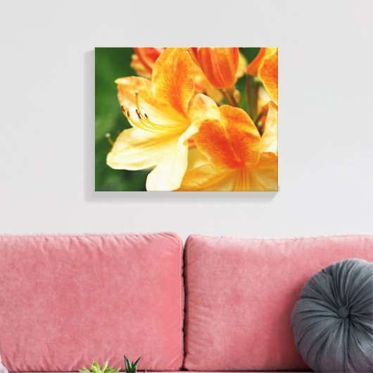 Oranje en gele Rhododendron Flower Canvas Afdruk (Insitu (Woonkamer))