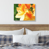 Oranje en gele Rhododendron Flower Canvas Afdruk (Insitu (Slaapkamer))