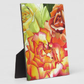 Oranje en gele rozen waterverf kunst fotoplaat (Zijkant)