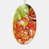 Oranje en gele rozen waterverf kunst keramisch ornament (Rechts)