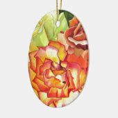Oranje en gele rozen waterverf kunst keramisch ornament (Links)
