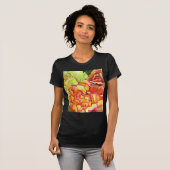Oranje en gele rozen waterverf kunst t-shirt (Voorkant volledig)