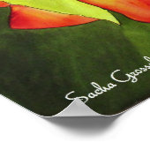 Oranje en gele rozenwaterverf originele kunst poster (Hoek)