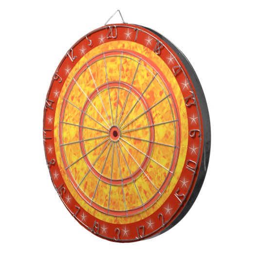 Oranje en gele Star Regulation Dart Board Dartbord (Voorkant Rechts)