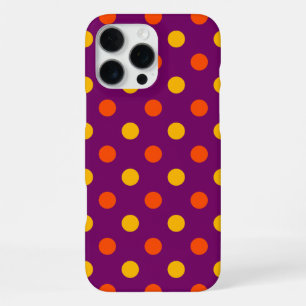 Oranje en Gele Stippen Paars iPhone 16 Pro Max Hoesje