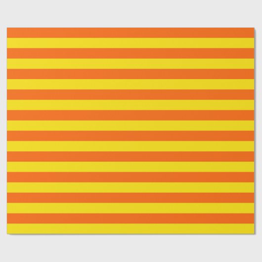 Oranje en gele strepen ontwerp cadeaupapier (Vlak)