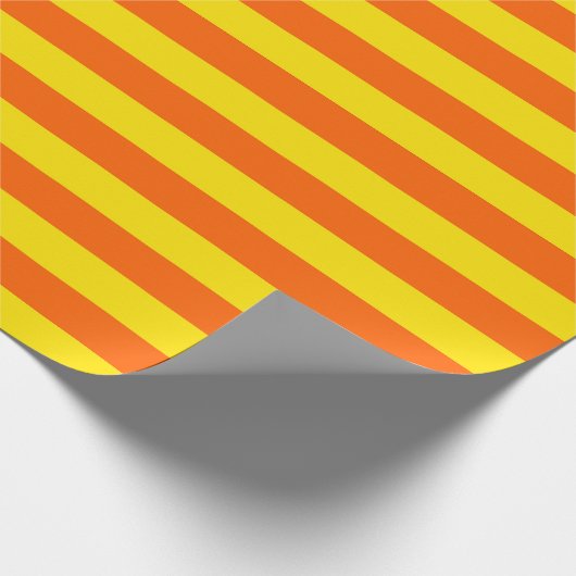 Oranje en gele strepen ontwerp cadeaupapier (Hoek)