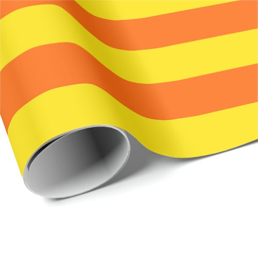 Oranje en gele strepen ontwerp cadeaupapier (Rol Hoek)