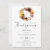 Oranje en gele Thanksgiving Kaart (Voorkant)