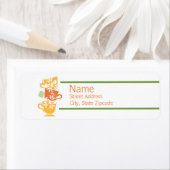 Oranje en gele thee retour adreslabel etiket (Insitu)