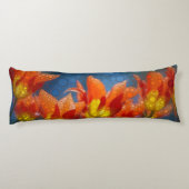 Oranje en gele tulpen lichaamskussen (Achterkant)