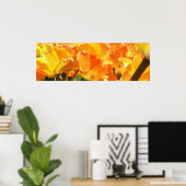 Oranje en gele Tulpen sluiten Poster (Thuiskantoor)